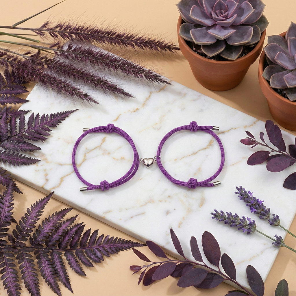 Magnetic Couple Bracelet – Alloy Heart Connection Bracelets
