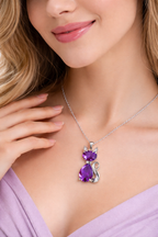 Cat Pendant Necklace – Sterling Silver Style Animal Jewellery