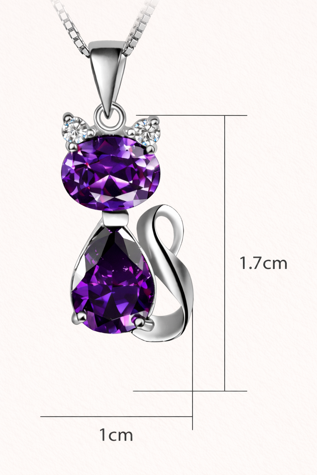 Cat Pendant Necklace – Sterling Silver Style Animal Jewellery