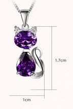Cat Pendant Necklace – Sterling Silver Style Animal Jewellery