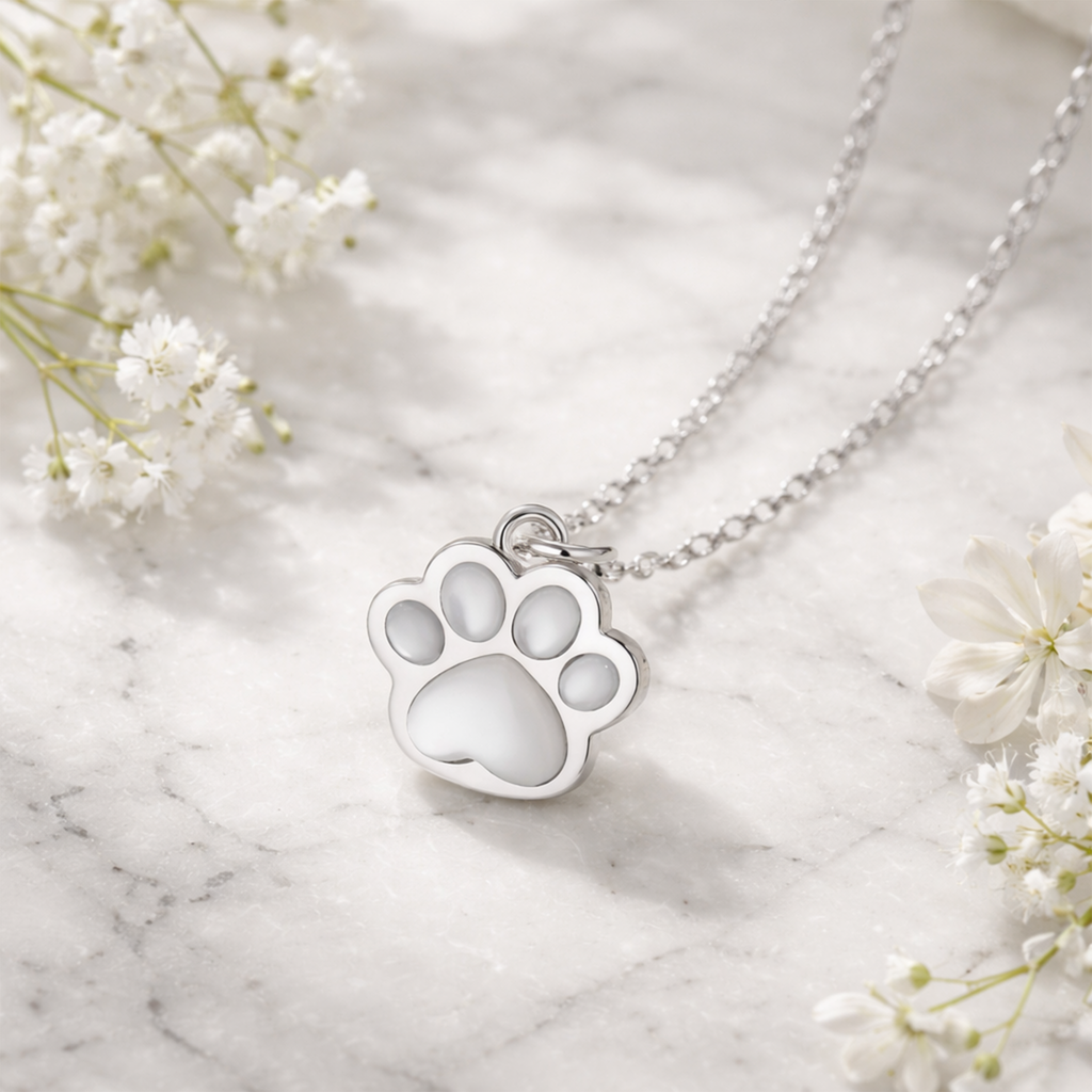 Sterling Silver Cat Paw Necklace – Minimalist Animal Pendant