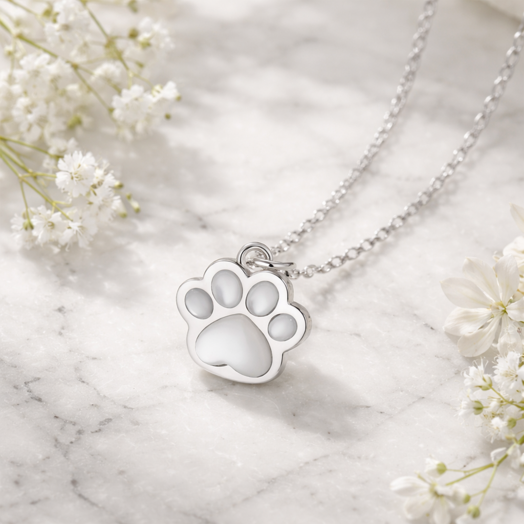Sterling Silver Cat Paw Necklace – Minimalist Animal Pendant