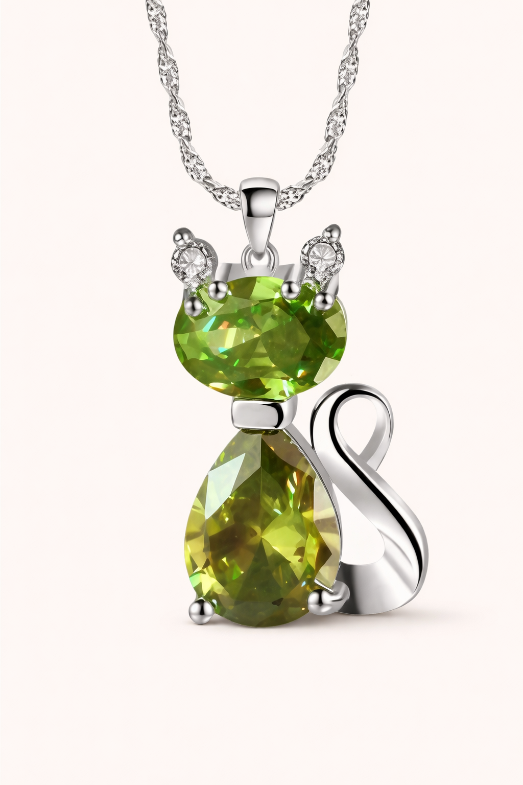 Cat Pendant Necklace – Sterling Silver Style Animal Jewellery