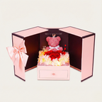 Bear Rose Gift Box – Decorative Packaging with Three Red Roses