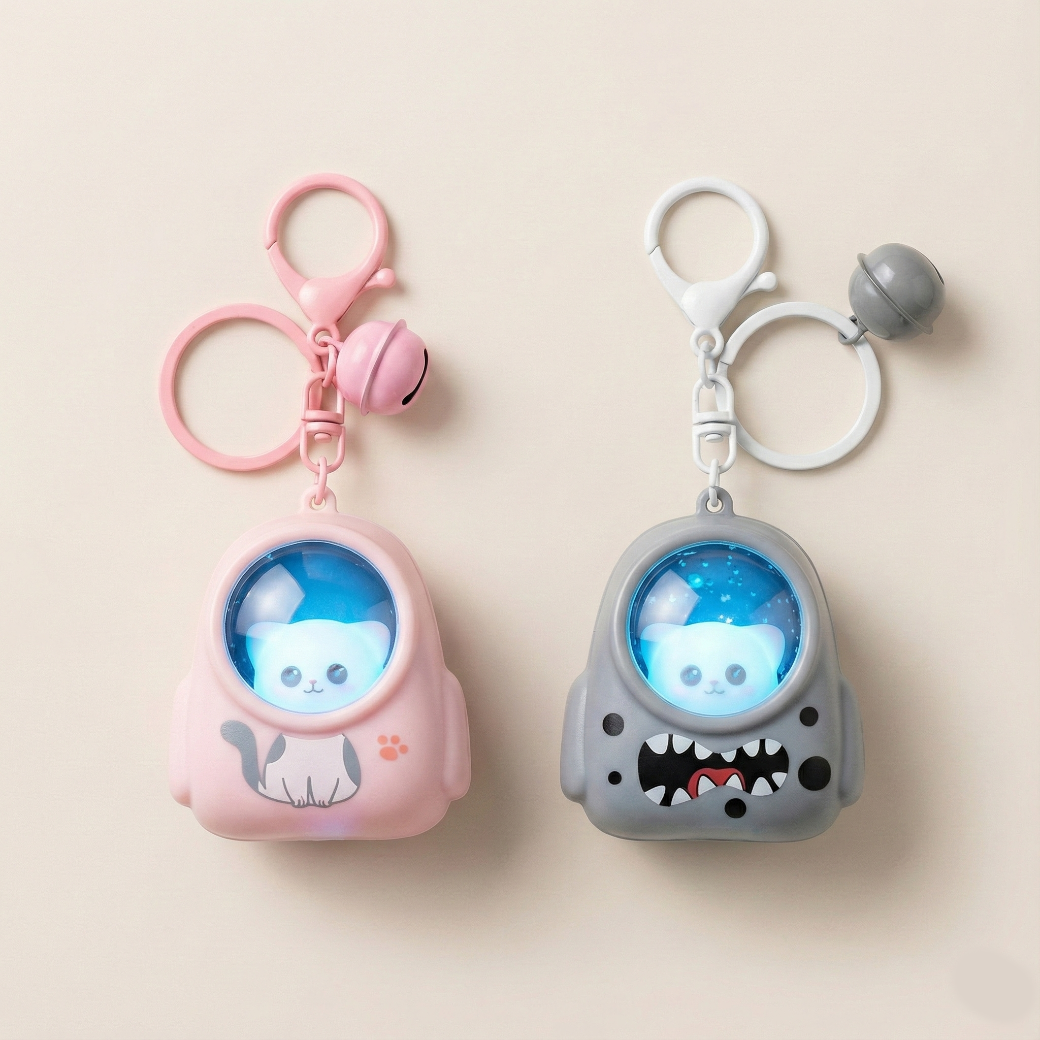 Kawaii Bear Backpack Keychain – Cute Capsule Charm with Bell