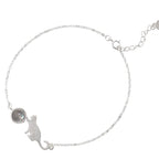 Moonstone Cat Bracelet - Sweet Cat Silver Jewelry