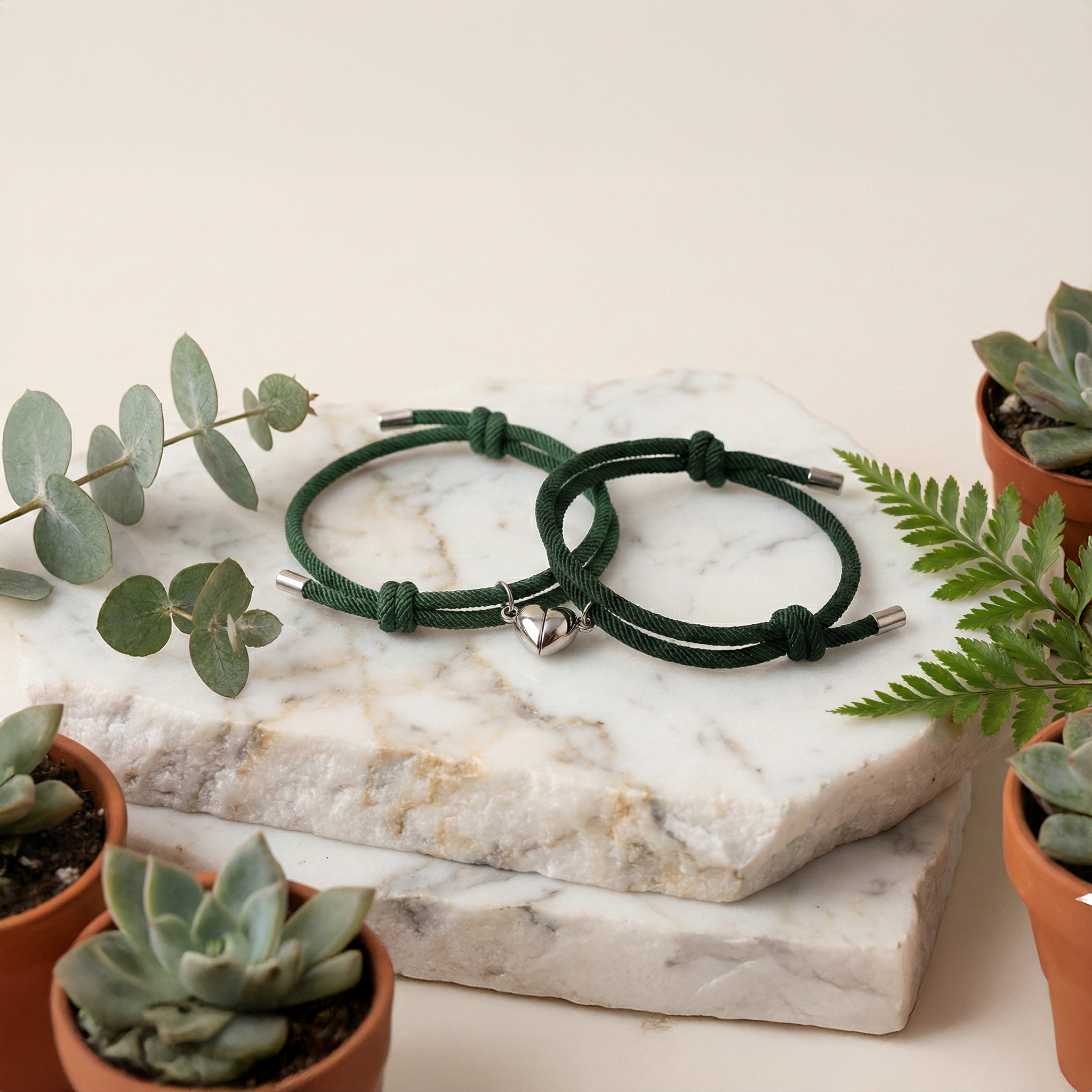 Magnetic Couple Bracelet – Alloy Heart Connection Bracelets