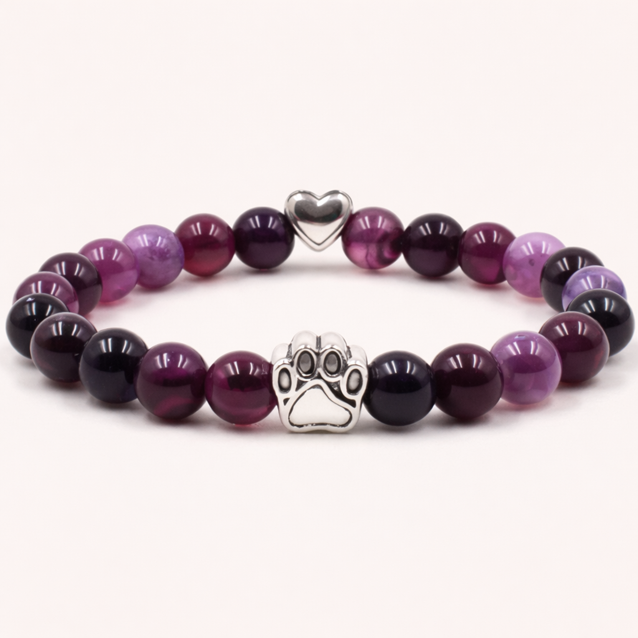 Natural Tiger Eye & Multicolour Stripe Agate Bracelet – Unisex Stone Jewellery