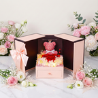 Bear Rose Gift Box – Decorative Packaging with Three Red Roses
