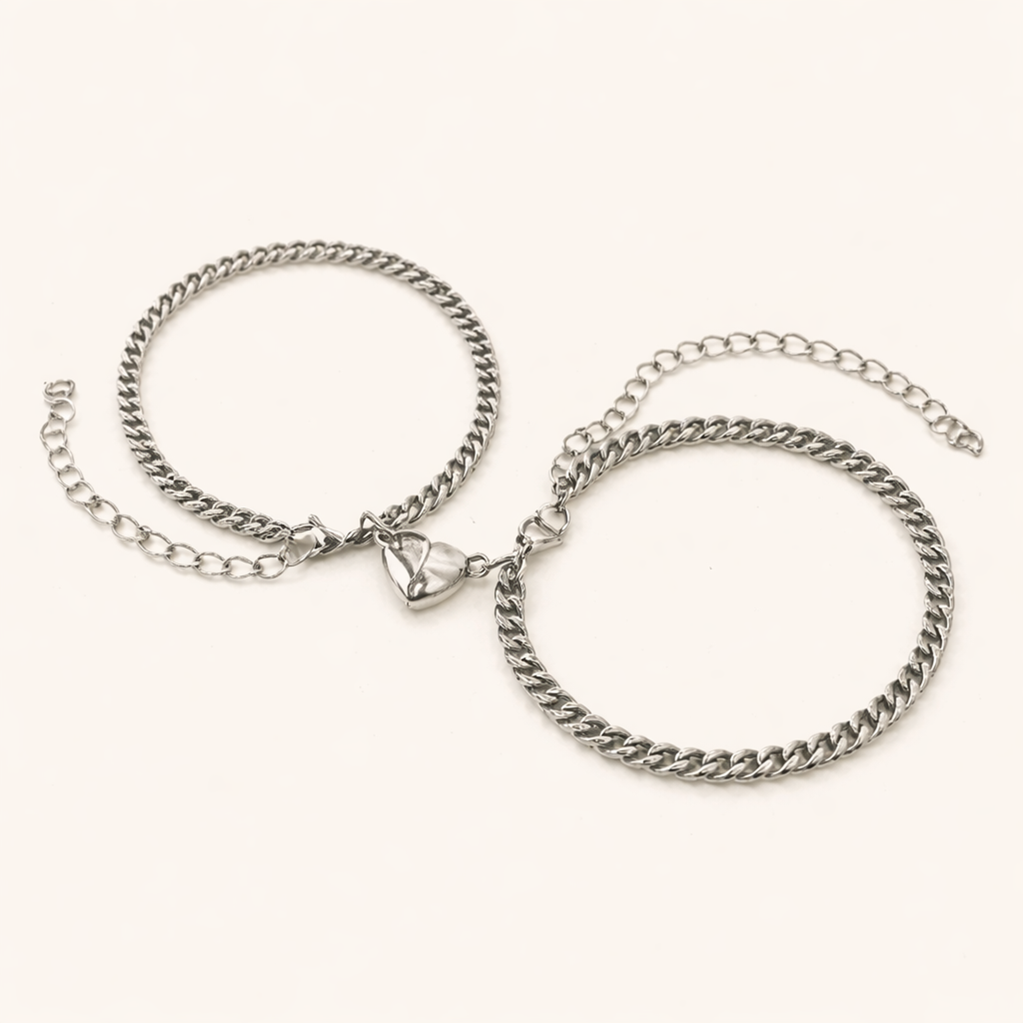 Stainless Steel Magnetic Couple Bracelet – Heart Love Connection