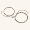 Stainless Steel Magnetic Couple Bracelet – Heart Love Connection