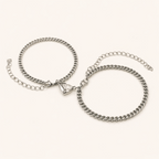 Stainless Steel Magnetic Couple Bracelet – Heart Love Connection