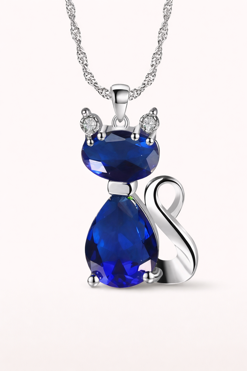 Cat Pendant Necklace – Sterling Silver Style Animal Jewellery