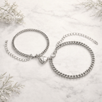 Stainless Steel Magnetic Couple Bracelet – Heart Love Connection