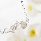 Moonstone Cat Bracelet - Sweet Cat Silver Jewelry