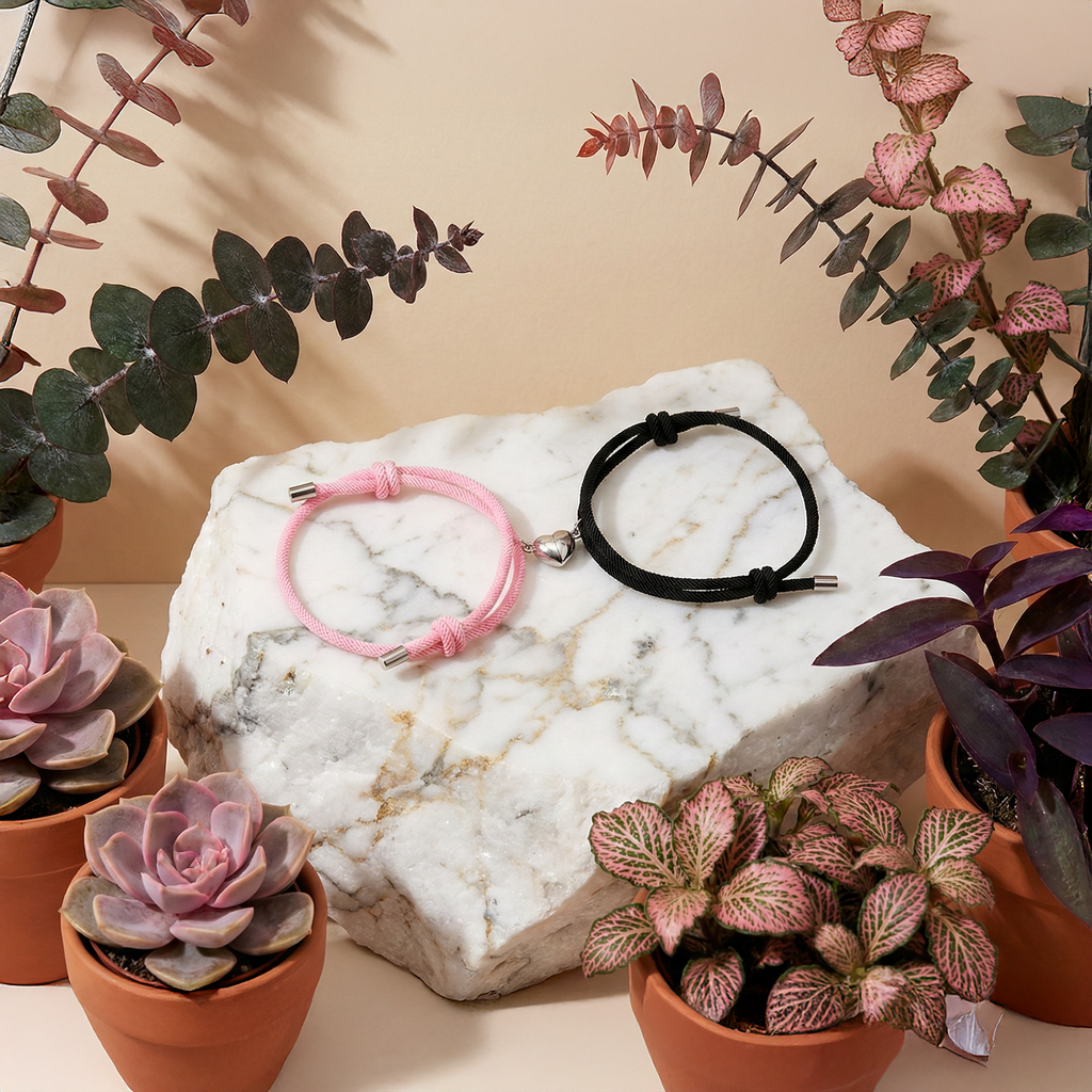 Magnetic Couple Bracelet – Alloy Heart Connection Bracelets