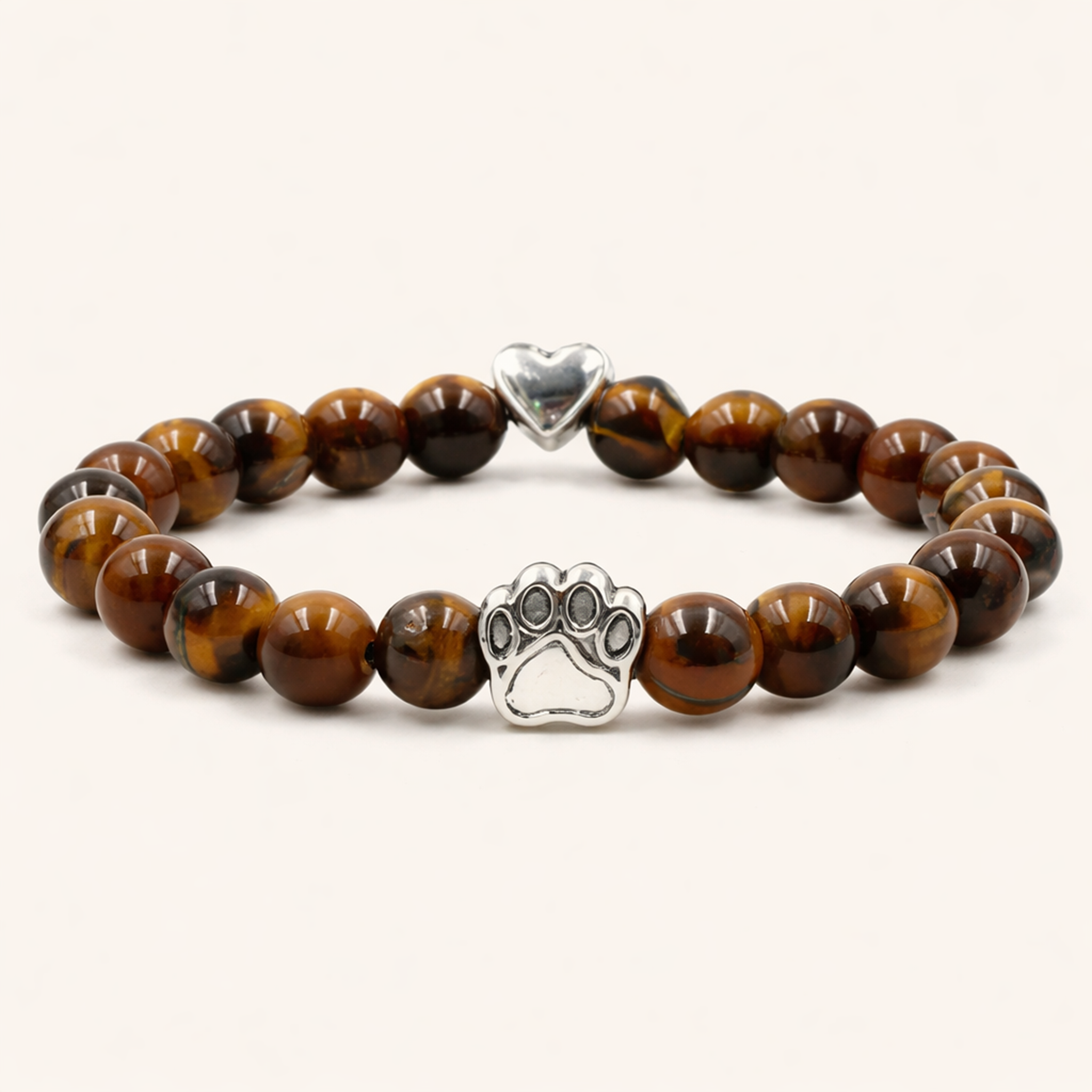 Natural Tiger Eye & Multicolour Stripe Agate Bracelet – Unisex Stone Jewellery