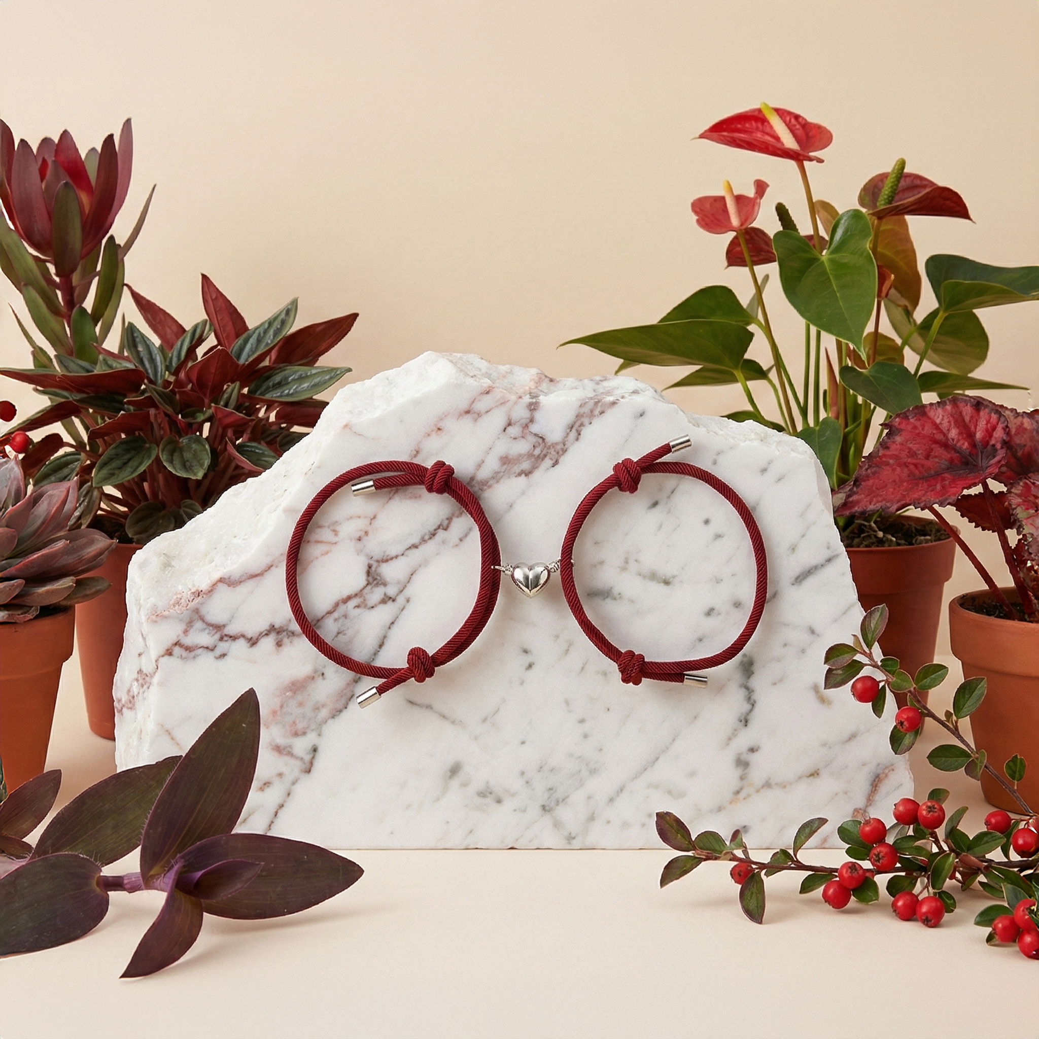 Magnetic Couple Bracelet – Alloy Heart Connection Bracelets