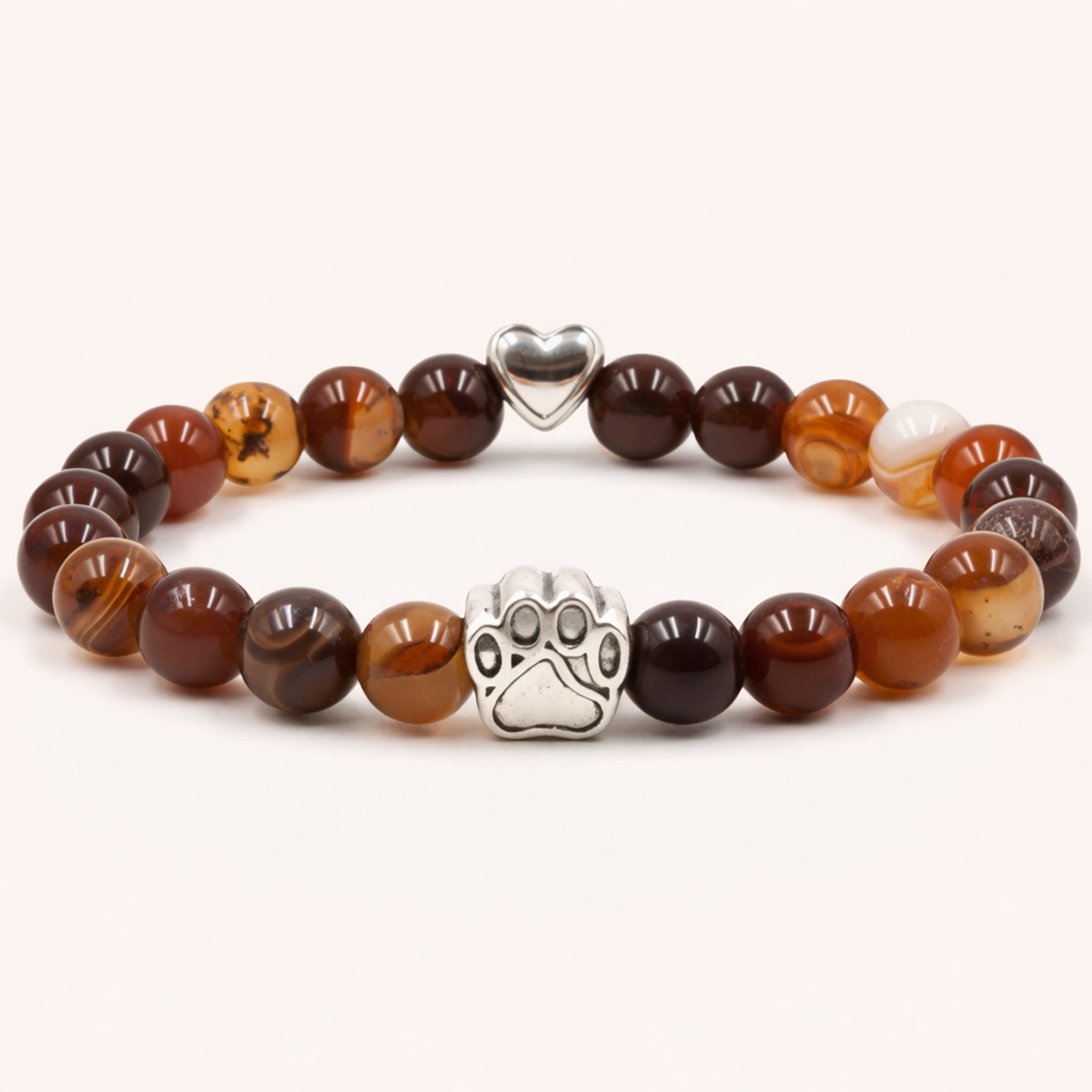 Natural Tiger Eye & Multicolour Stripe Agate Bracelet – Unisex Stone Jewellery