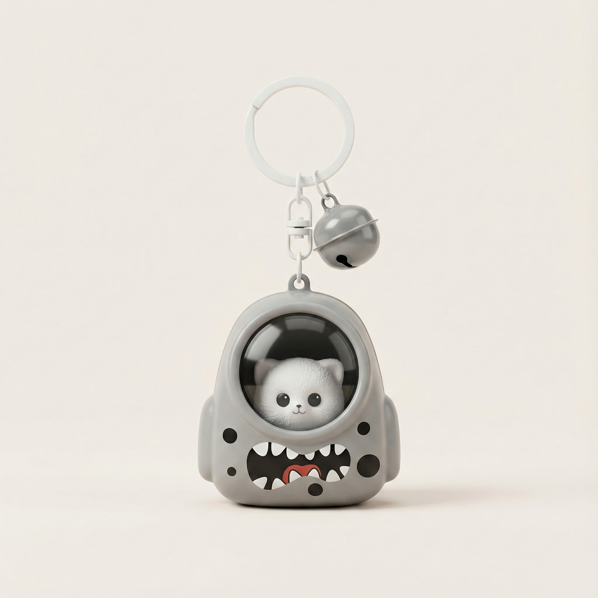 Kawaii Bear Backpack Keychain – Cute Capsule Charm with Bell