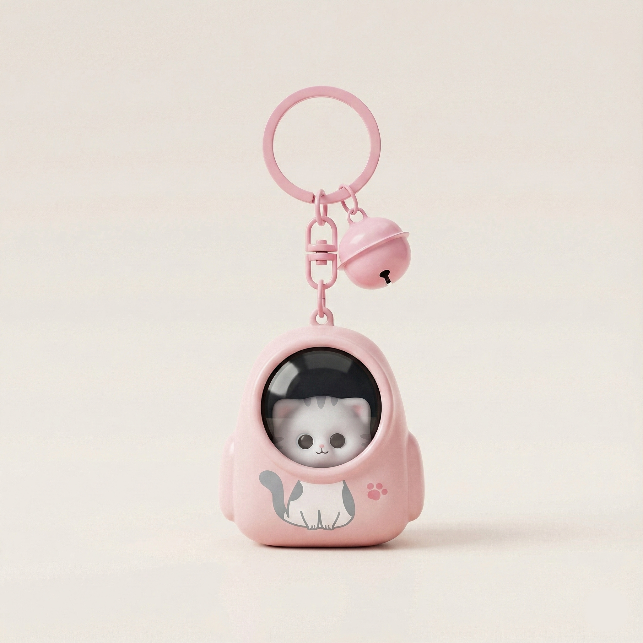 Kawaii Bear Backpack Keychain – Cute Capsule Charm with Bell