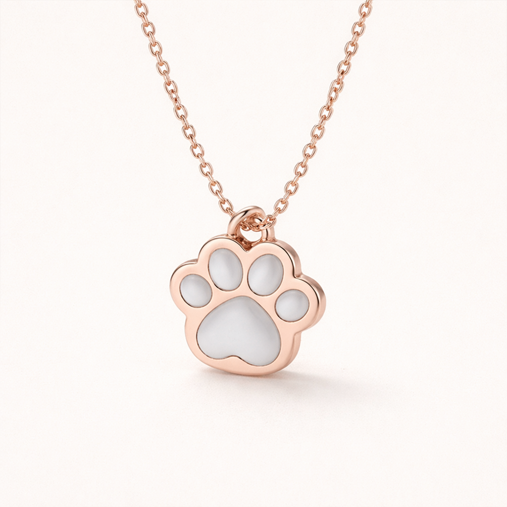Sterling Silver Cat Paw Necklace – Minimalist Animal Pendant