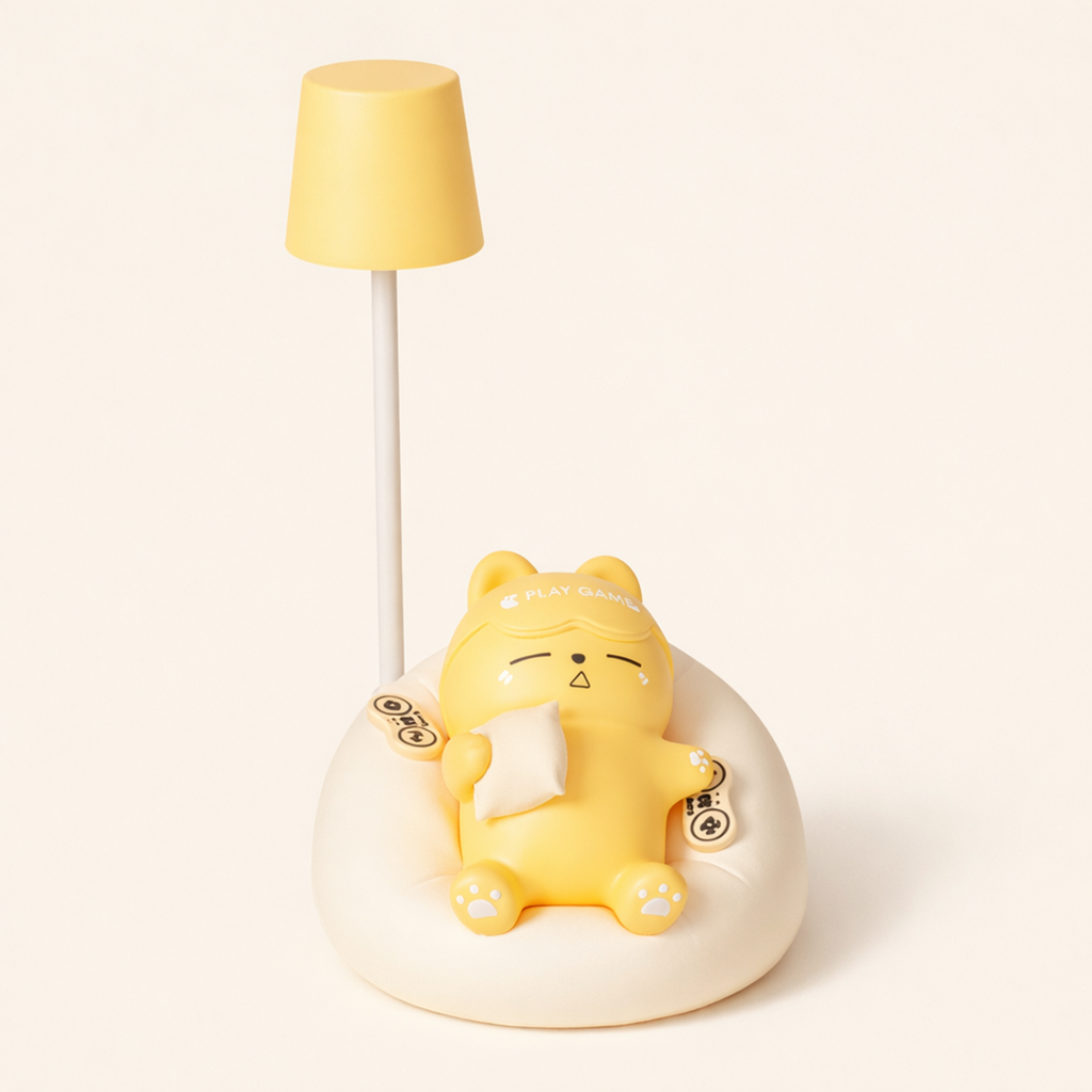 Cute Cat Night Light – Rechargeable LED Bedside Lamp