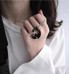 Trendy Couple Cat Necklace - Titanium Steel Puzzle Pendant