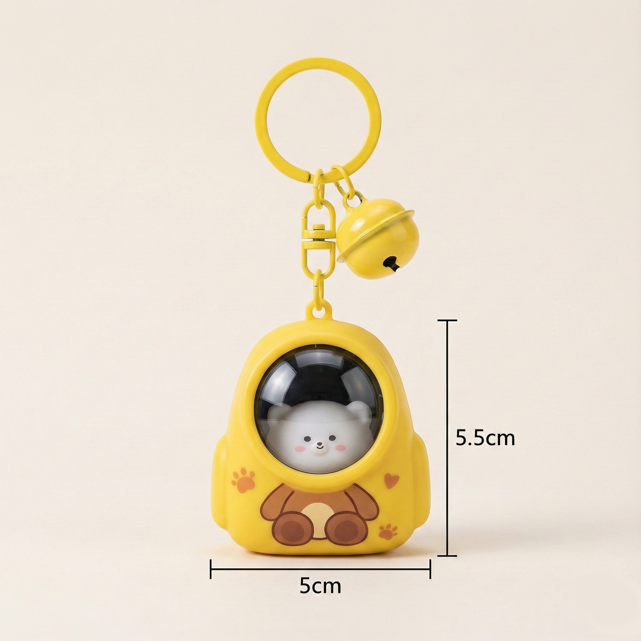 Kawaii Bear Backpack Keychain – Cute Capsule Charm with Bell